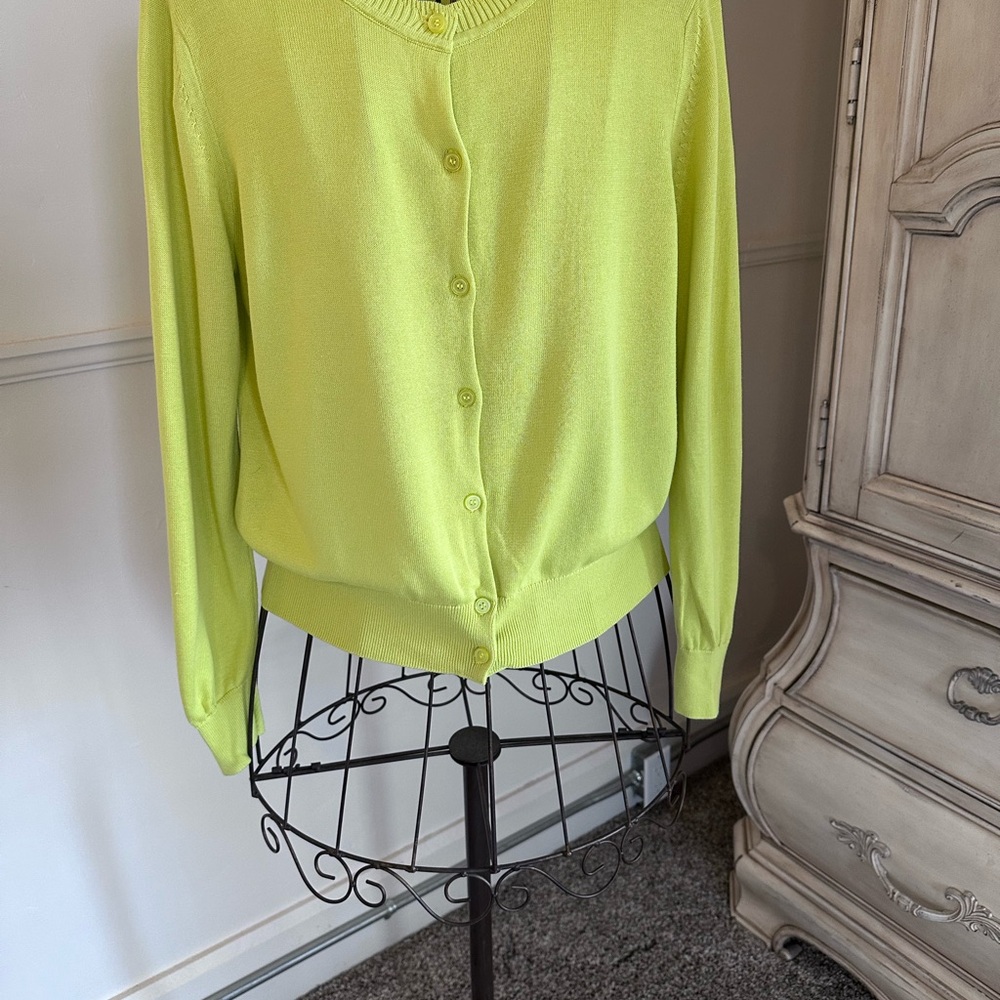 Vibrant Lime Cardigan Sweater - Picture 4 of 6